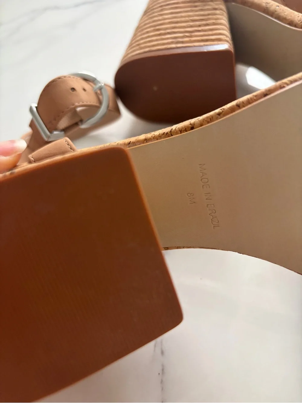 Steve Madden Brown Cork Block Heel Sandals